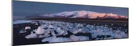 Ice Chunks on the Beach Near Glacial River Lagoon Jškuls‡rlon (Lake), …raefajškull (Volcano-Rainer Mirau-Mounted Photographic Print