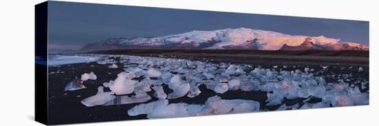 Ice Chunks on the Beach Near Glacial River Lagoon Jškuls‡rlon (Lake), …raefajškull (Volcano-Rainer Mirau-Stretched Canvas