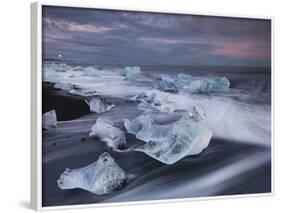 Ice Chunks on the Beach Next to Glacial River Lagoon Jškuls‡rlon (Lake), East Iceland, Iceland-Rainer Mirau-Framed Photographic Print