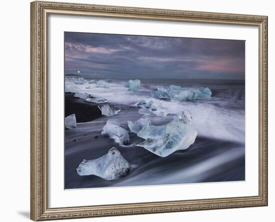 Ice Chunks on the Beach Next to Glacial River Lagoon Jškuls‡rlon (Lake), East Iceland, Iceland-Rainer Mirau-Framed Photographic Print