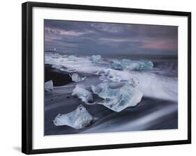 Ice Chunks on the Beach Next to Glacial River Lagoon Jškuls‡rlon (Lake), East Iceland, Iceland-Rainer Mirau-Framed Photographic Print