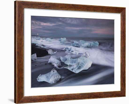 Ice Chunks on the Beach Next to Glacial River Lagoon Jškuls‡rlon (Lake), East Iceland, Iceland-Rainer Mirau-Framed Photographic Print