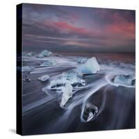 Ice Chunks on the Beach Next to Glacial River Lagoon Jškuls‡rlon (Lake), East Iceland, Iceland-Rainer Mirau-Stretched Canvas