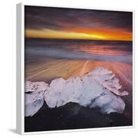 Ice Chunks on the Beach Next to Glacial River Lagoon Jškuls‡rlon (Lake), East Iceland, Iceland-Rainer Mirau-Framed Photographic Print