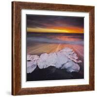 Ice Chunks on the Beach Next to Glacial River Lagoon Jškuls‡rlon (Lake), East Iceland, Iceland-Rainer Mirau-Framed Photographic Print