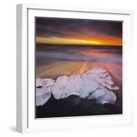 Ice Chunks on the Beach Next to Glacial River Lagoon Jškuls‡rlon (Lake), East Iceland, Iceland-Rainer Mirau-Framed Photographic Print