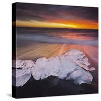 Ice Chunks on the Beach Next to Glacial River Lagoon Jškuls‡rlon (Lake), East Iceland, Iceland-Rainer Mirau-Stretched Canvas