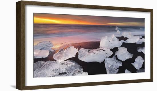 Ice Chunks on the Beach Next to Glacial River Lagoon Jškuls‡rlon (Lake), East Iceland, Iceland-Rainer Mirau-Framed Photographic Print