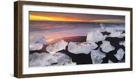 Ice Chunks on the Beach Next to Glacial River Lagoon Jškuls‡rlon (Lake), East Iceland, Iceland-Rainer Mirau-Framed Photographic Print