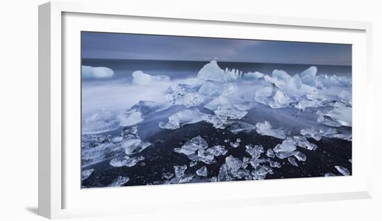 Ice Chunks on the Beach Next to Glacial River Lagoon Jškuls‡rlon (Lake), East Iceland, Iceland-Rainer Mirau-Framed Photographic Print