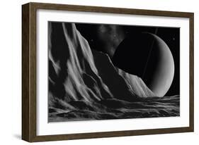 Ice Cliffs Of Miranda - Noir-David A Hardy-Framed Giclee Print