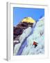 Ice Climber Enjoys Bridal Veil Falls, Wasatch Mountains, Utah, USA-Howie Garber-Framed Premium Photographic Print