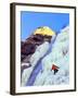 Ice Climber Enjoys Bridal Veil Falls, Wasatch Mountains, Utah, USA-Howie Garber-Framed Premium Photographic Print