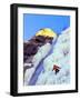 Ice Climber Enjoys Bridal Veil Falls, Wasatch Mountains, Utah, USA-Howie Garber-Framed Photographic Print