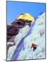 Ice Climber Enjoys Bridal Veil Falls, Wasatch Mountains, Utah, USA-Howie Garber-Mounted Photographic Print