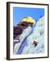 Ice Climber Enjoys Bridal Veil Falls, Wasatch Mountains, Utah, USA-Howie Garber-Framed Photographic Print