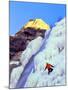 Ice Climber Enjoys Bridal Veil Falls, Wasatch Mountains, Utah, USA-Howie Garber-Mounted Photographic Print