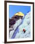 Ice Climber Enjoys Bridal Veil Falls, Wasatch Mountains, Utah, USA-Howie Garber-Framed Photographic Print