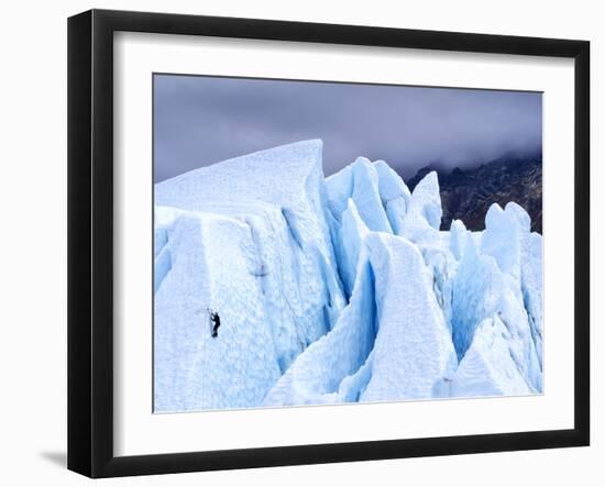 Ice Climber on Glacier-Leieng-Framed Photographic Print