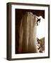 Ice Climber Scales a Giant Icicle in Valley of Crevoux, Ecrins Massif, Western Alps, France-David Pickford-Framed Photographic Print