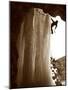 Ice Climber Scales a Giant Icicle in Valley of Crevoux, Ecrins Massif, Western Alps, France-David Pickford-Mounted Photographic Print