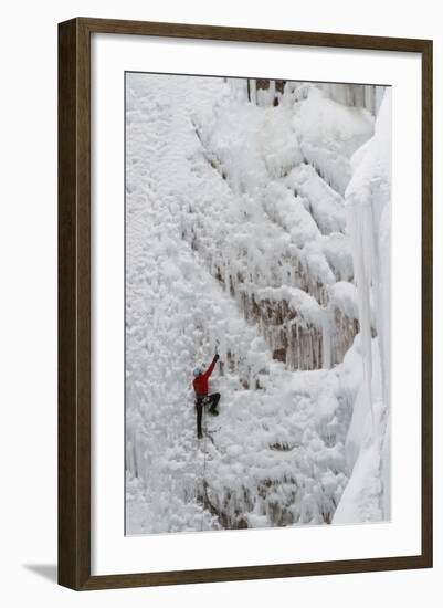Ice Climbers Scaling Vertical Ice in Ouray Ice Park Near Ouray, Colorado-Sergio Ballivian-Framed Photographic Print
