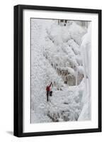 Ice Climbers Scaling Vertical Ice in Ouray Ice Park Near Ouray, Colorado-Sergio Ballivian-Framed Photographic Print