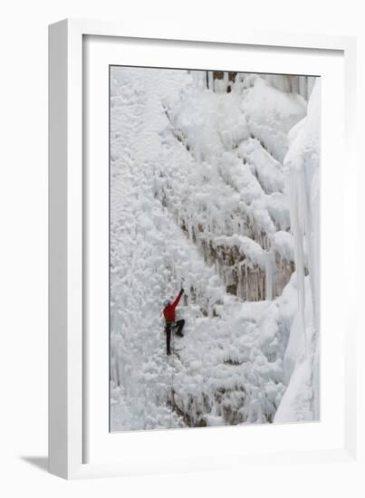 Ice Climbers Scaling Vertical Ice in Ouray Ice Park Near Ouray, Colorado-Sergio Ballivian-Framed Photographic Print