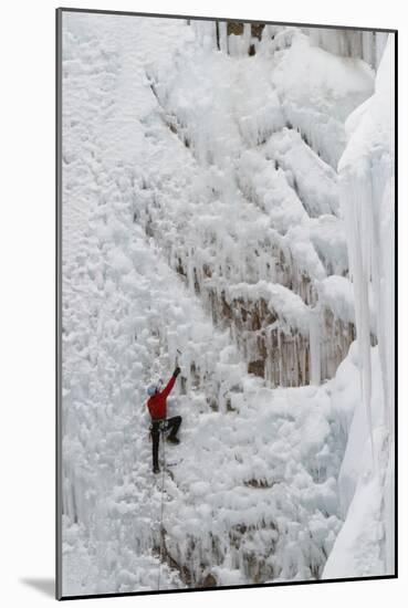 Ice Climbers Scaling Vertical Ice in Ouray Ice Park Near Ouray, Colorado-Sergio Ballivian-Mounted Photographic Print