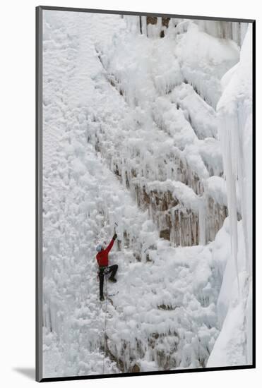 Ice Climbers Scaling Vertical Ice in Ouray Ice Park Near Ouray, Colorado-Sergio Ballivian-Mounted Photographic Print