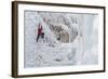 Ice Climbers Scaling Vertical Ice in Ouray Ice Park Near Ouray, Colorado-Sergio Ballivian-Framed Photographic Print