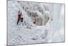 Ice Climbers Scaling Vertical Ice in Ouray Ice Park Near Ouray, Colorado-Sergio Ballivian-Mounted Photographic Print