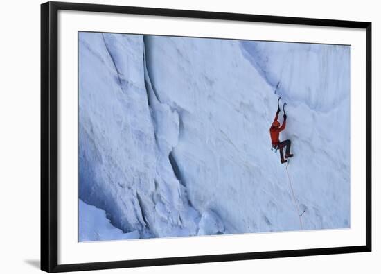 Ice Climbing in the Bernes Oberland, Swiss Alps-Robert Boesch-Framed Premium Photographic Print