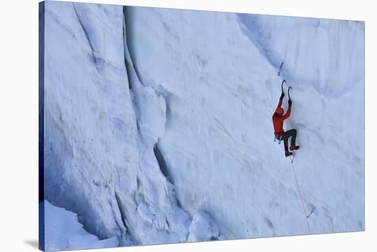 Ice Climbing in the Bernes Oberland, Swiss Alps-Robert Boesch-Stretched Canvas