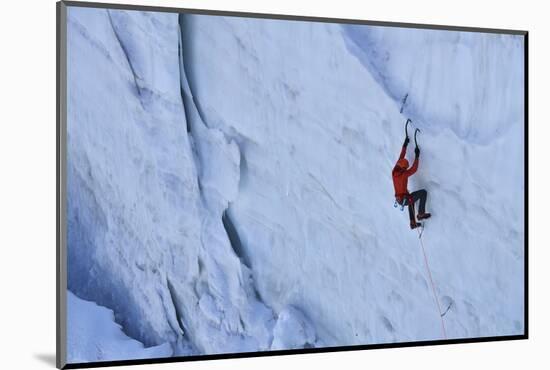 Ice Climbing in the Bernes Oberland, Swiss Alps-Robert Boesch-Mounted Photographic Print