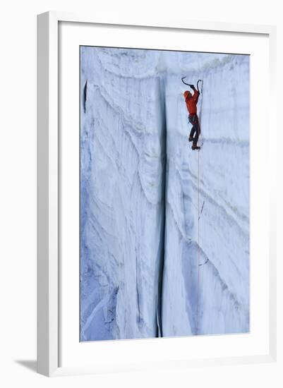 Ice Climbing in the Bernes Oberland, Swiss Alps-Robert Boesch-Framed Photographic Print