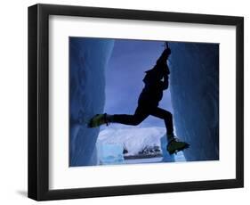 Ice Climbing on Portage Lake, Chugach National Forest, Alaska, USA-Paul Souders-Framed Photographic Print