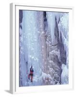 Ice Climbing, Ouray, Colorado, USA-Lee Kopfler-Framed Premium Photographic Print