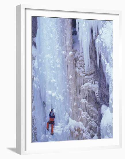 Ice Climbing, Ouray, Colorado, USA-Lee Kopfler-Framed Premium Photographic Print