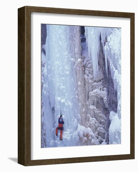 Ice Climbing, Ouray, Colorado, USA-Lee Kopfler-Framed Photographic Print