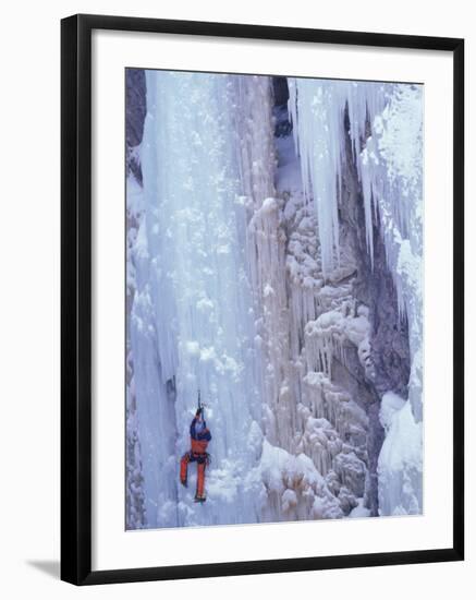 Ice Climbing, Ouray, Colorado, USA-Lee Kopfler-Framed Photographic Print