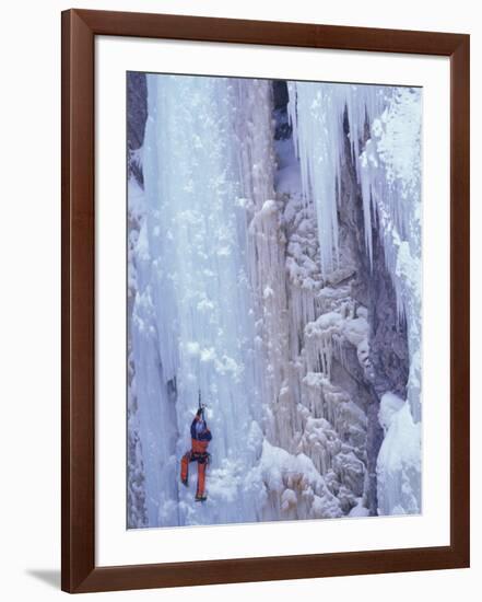 Ice Climbing, Ouray, Colorado, USA-Lee Kopfler-Framed Photographic Print