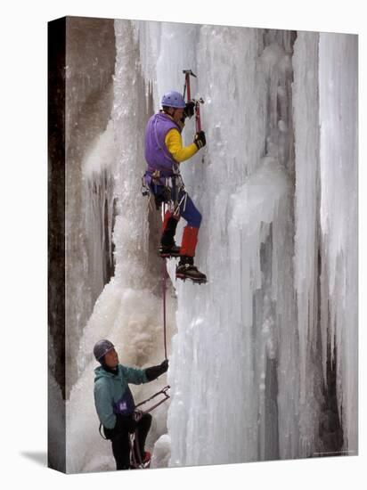 Ice Climbing, Ouray, Colorado, USA-Lee Kopfler-Stretched Canvas