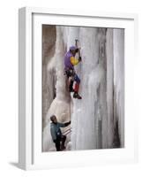 Ice Climbing, Ouray, Colorado, USA-Lee Kopfler-Framed Photographic Print