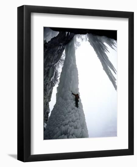 Ice Climbing, USA-Michael Brown-Framed Premium Photographic Print