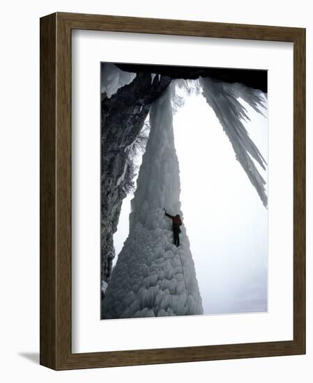 Ice Climbing, USA-Michael Brown-Framed Photographic Print