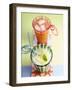 Ice-Cold Lemonade and Pink Grapefruit Juice in Glasses-null-Framed Photographic Print