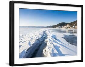 Ice Crack in the Surface of Lake Baikal That Has Opened and Refrozen-Louise Murray-Framed Photographic Print