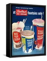 Ice Cream Ad, 1955-null-Framed Stretched Canvas
