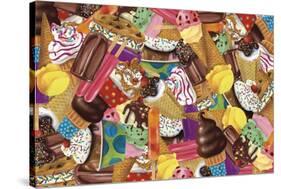 Ice Cream Collage-Fiona Stokes-Gilbert-Stretched Canvas